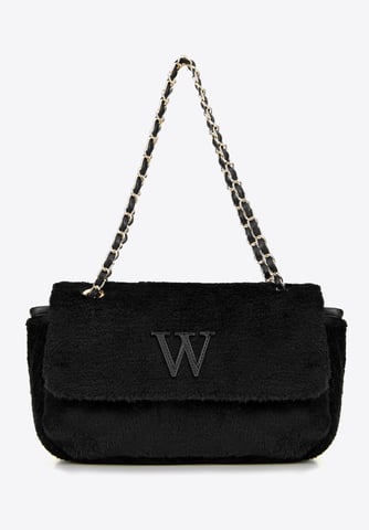 Wittchen Women's Crossbody Bag with Fur Black Polyester