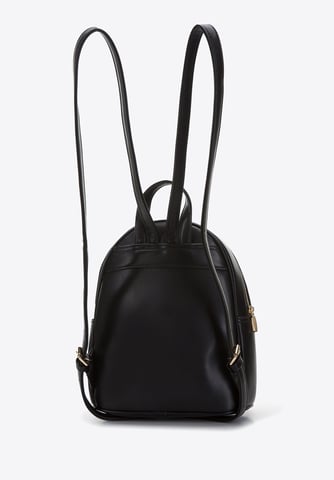 Wittchen Women's Backpack with Faux Fur Front Black and Cream Eco-leather
