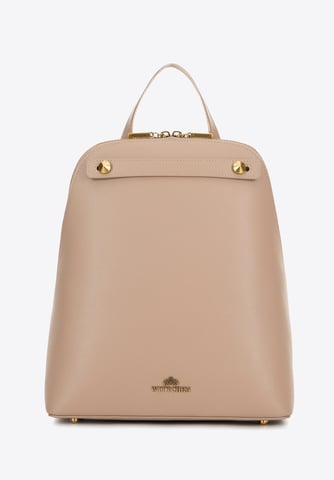 Wittchen Dames Leren Rugzak, Trapeziumvormig, Beige, Natuurlijk Leer