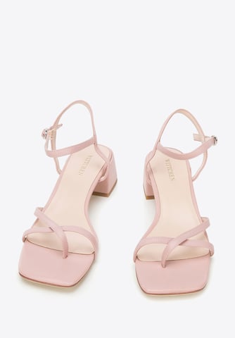 Wittchen Dames leren sandalen met dunne bandjes, stoffig roze, natuurlijk leer