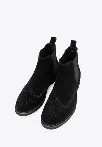 Wittchen Men's Chelsea Boots in Black Suede Leather