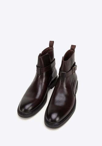 Wittchen Men's Leather Chelsea Boots with Buckle Brown Natural Leather