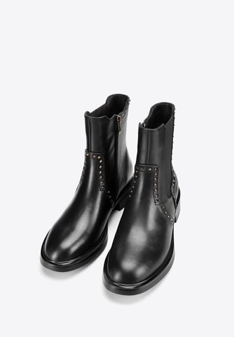 Wittchen Women's leather Chelsea boots with decorative rivets black