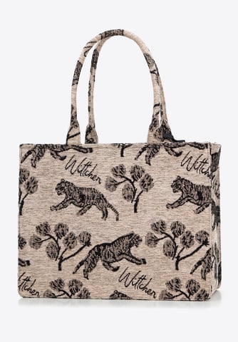 Wittchen Women's jacquard patterned shopper bag brown and black