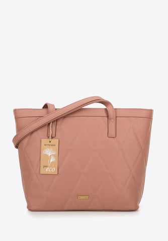 Wittchen Women's shopper bag made of eco-leather with quilting pink eco-leather