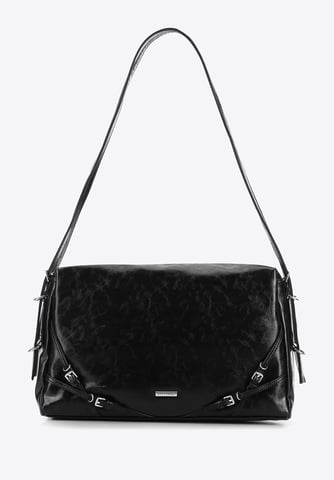 Wittchen Women's shopper bag with decorative straps black eco-leather