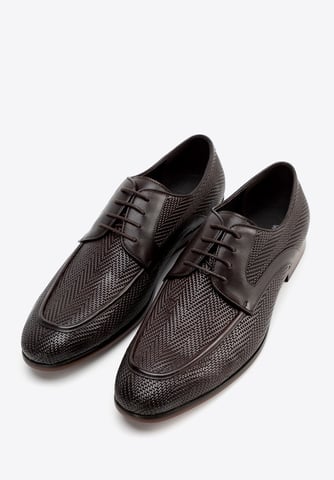 Wittchen Men's Derby shoes made of genuine leather with braid dark brown