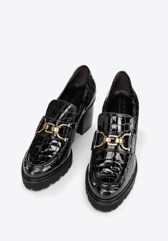 Wittchen Women's Patent Leather Croco Buckle Pumps Black Black Patent Leather