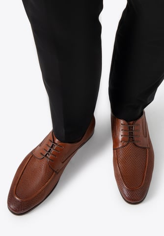 Wittchen Men's Derby shoes made of genuine leather with braid light brown