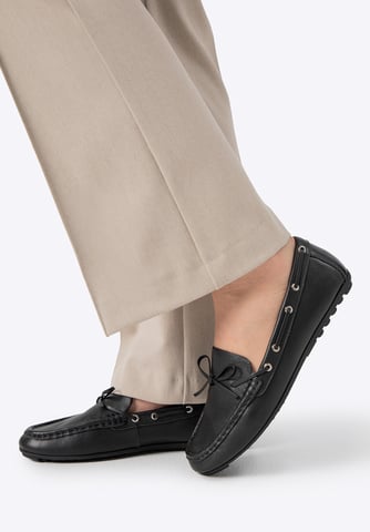 Wittchen Women's Leather Moccasins with Strap Black Natural Leather