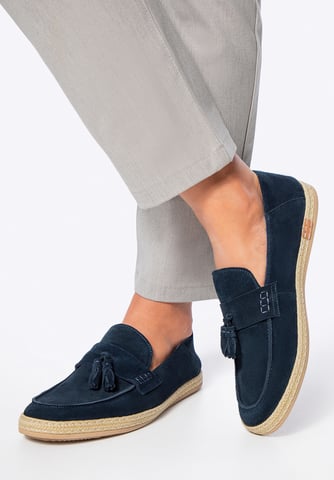 Wittchen Men's Suede Leather Loafers with Tassel Navy Blue Suede Leather
