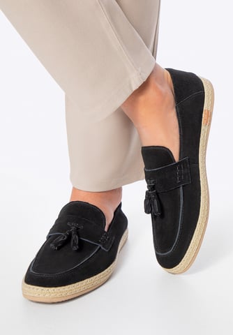 Wittchen Men's Black Suede Leather Loafers with Tassel