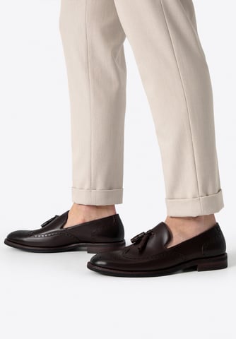 Wittchen Men's Leather Moccasins with Perforations Dark Brown Natural Leather