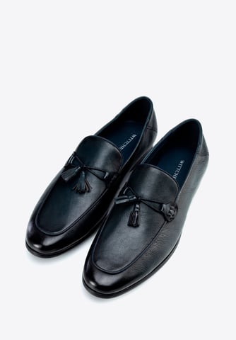 Wittchen Men's Leather Loafers with Tassel Navy Blue Natural Leather