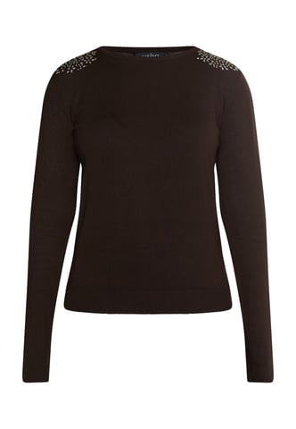 usha Knitted pullover women dark brown
