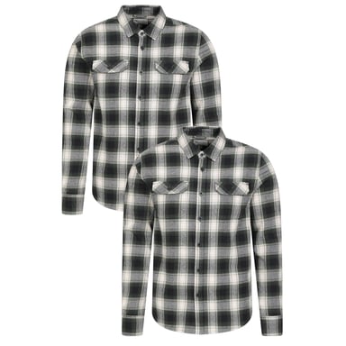 Mountain Warehouse Mens Trace Flannel Shirt (Pack of 2) (Dark Green)