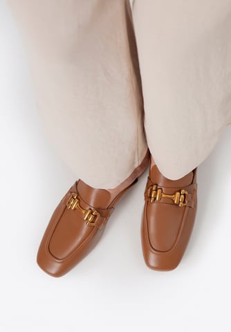Wittchen Women's Leather Open-Heel Loafers Brown Genuine Leather