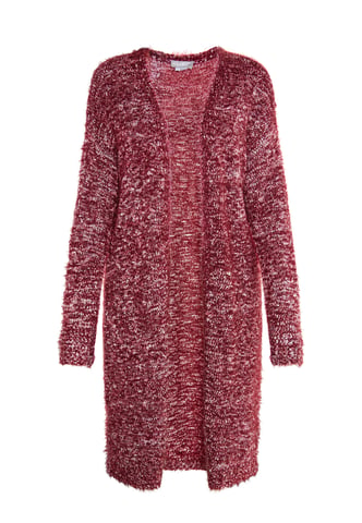 usha knitted coat women dark red