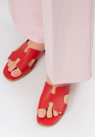 Wittchen Women's Leather H-shaped Sandals Red Natural Leather