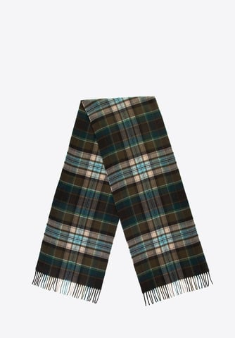 Wittchen Men's Narrow Green and Beige Checked Scarf Green and Beige Acrylic