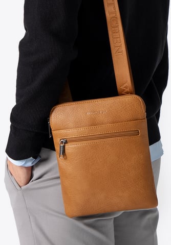 Wittchen Men's Small Messenger Bag in Imitation Leather Brown