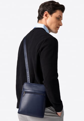 Wittchen Heren Messenger Bag in Imitatieleer Marineblauw, Eco-leer