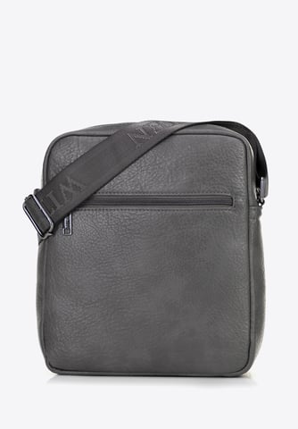 Wittchen Men's Imitation Leather Messenger Bag with Adjustable Strap Gray