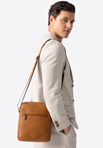 Wittchen Men's Imitation Leather Messenger Bag with Adjustable Strap Brown