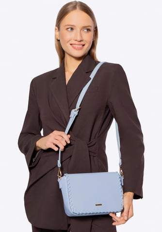 Wittchen Women's Crossbody Bag with a Flap Blue Eco-leather