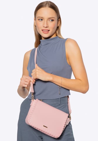 Wittchen Women's Crossbody Bag with a Flap Pink Eco-leather