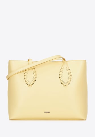 Wittchen Women's eco-leather shopper bag with braided accents yellow eco-leather
