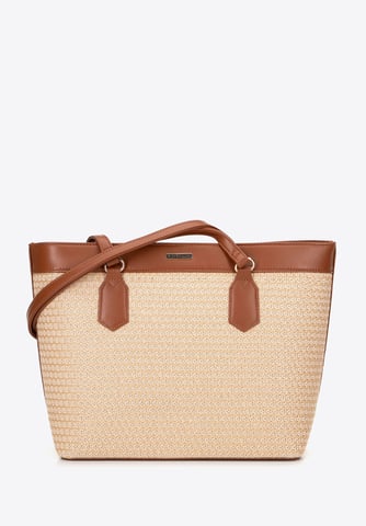 Wittchen Woman Shopper Bag in eco-leather and braid beige and brown beige and br