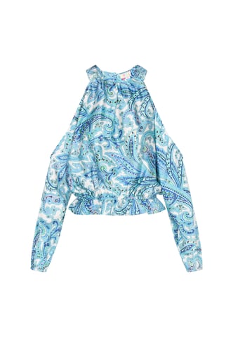IZIA Blouse vrouwen blauw veelkleurig