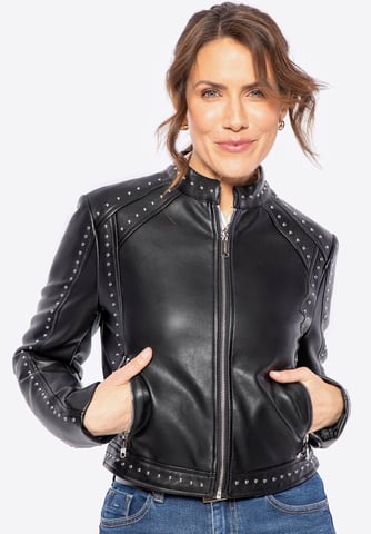 Wittchen Women's eco-leather jacket with shiny rivets black black eco-leather