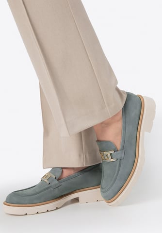 Wittchen Women's genuine leather moccasins with a buckle blue natural leather