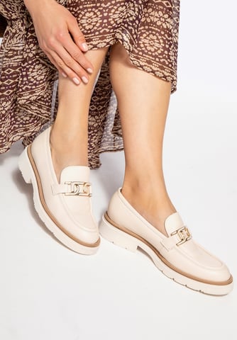 Wittchen Women's genuine leather moccasins with buckle cream genuine leather