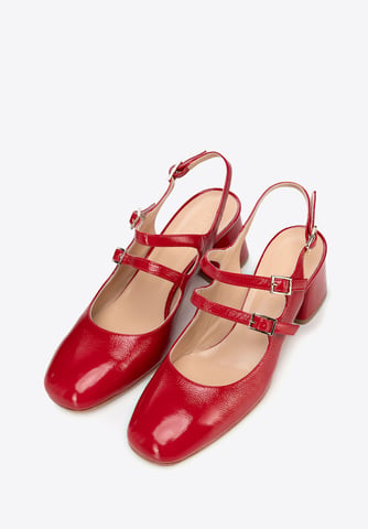 Wittchen Women's red leather pumps with straps