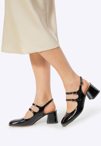 Wittchen Women's Leather Pumps with Straps Black Natural Leather