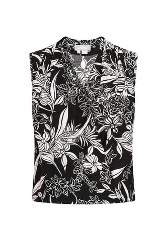 usha Blouse vrouwen zwart/offwhite