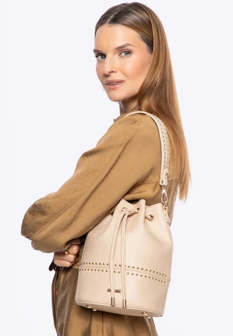 Wittchen Women's bag with drawstrings beige eco-leather