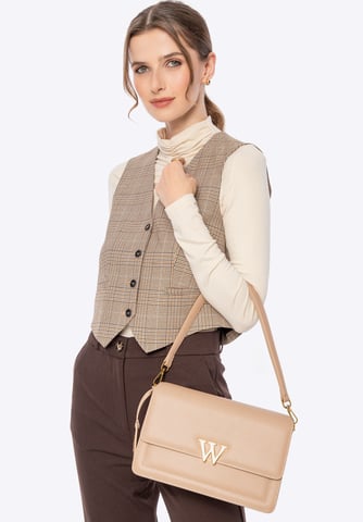 Wittchen Women's Leather Messenger Bag with Tassel Beige Natural Leather