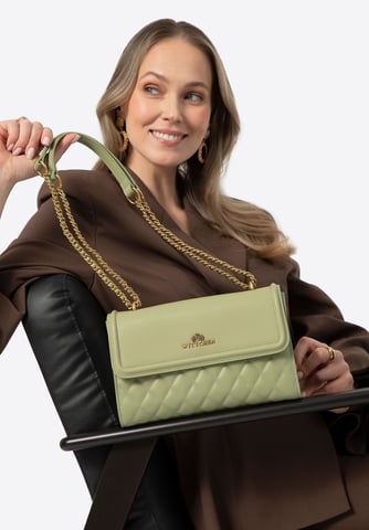 Wittchen Women's Messenger Bag made of genuine leather with quilting in pistachi