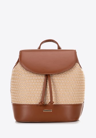 Wittchen Women's Woven Backpack Brown and Beige Brown and Beige Polyurethane