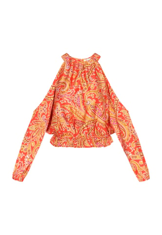 IZIA Blouse vrouwen oranje veelkleurig