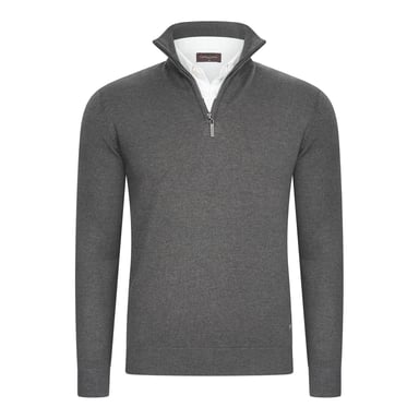 Cappuccino Italia Trui Mock Zip Pullover Grey
