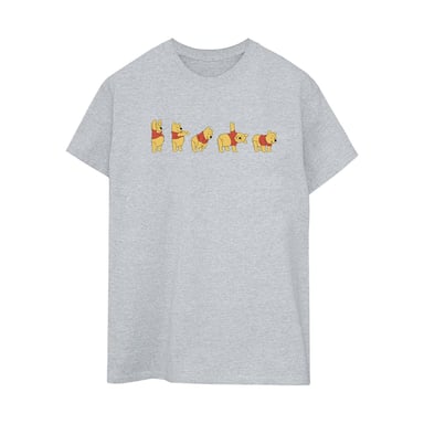 Disney Womens/Ladies Winnie The Pooh Stretching Cotton Boyfriend T-Shirt (Sports Grey)