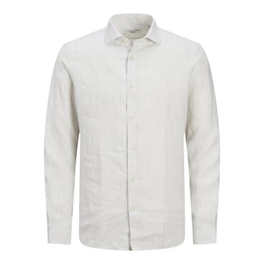 Jack & Jones Overhemden Parker Linen Stripe White