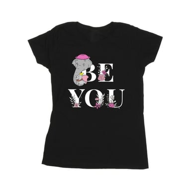 Disney Womens/Ladies Dumbo Be You Cotton T-Shirt (Black)