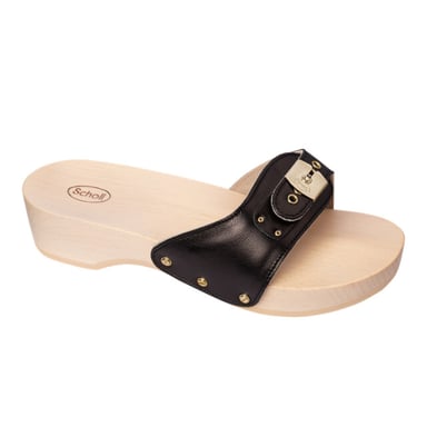 Scholl Pescura Heel Womens Black Sandals