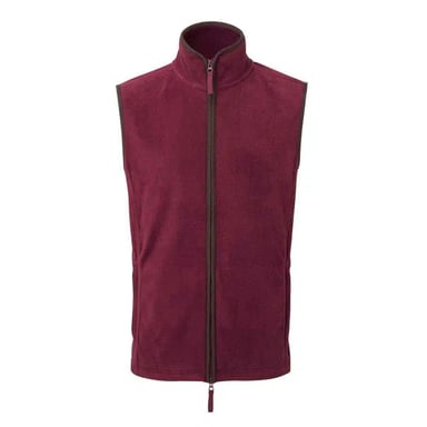 Premier Mens Artisan Fleece Gilet (Burgundy/Brown)